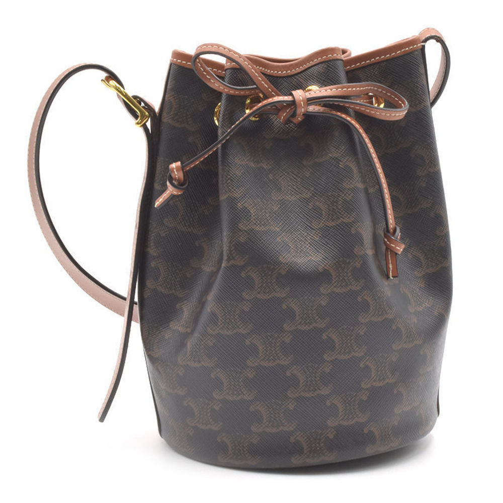 Celine Drawstring Small Bag Triomphe Canvas Calfs… - image 1